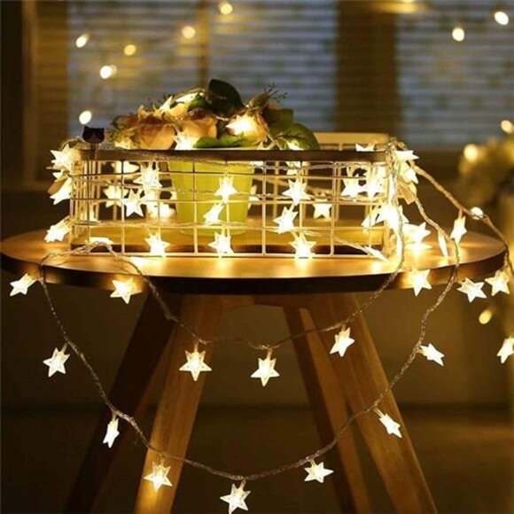 Star String Lights 16ft 50 LED Warm White Fairy Lights Indoor Outdoor Decor - Picture 8 of 8